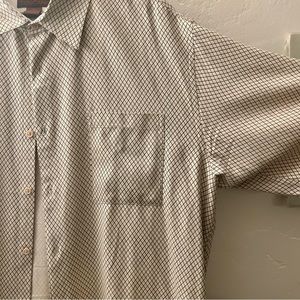 toscano 100% silk short-sleeve diamond button down